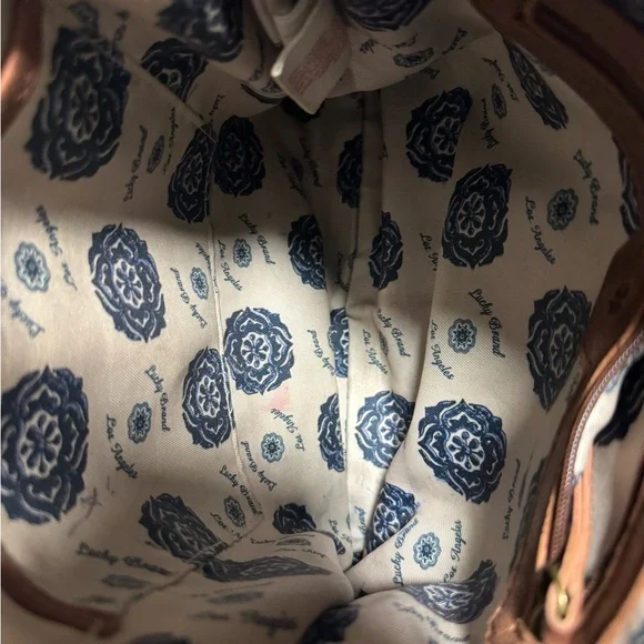 Luck Brand Brown Leather Crossbody Boho Bag with Braided Accent Causal Purse. - Picture 9 of 16